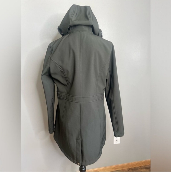 Lauren Ralph Lauren black label soft shell hooded green coat size medium  preppy - Picture 11 of 12